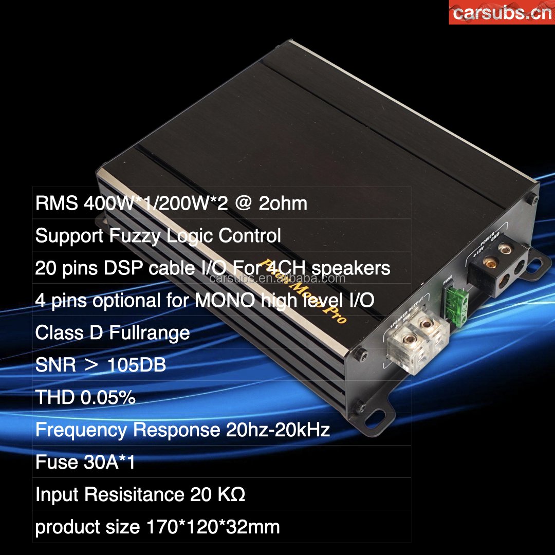 Sound Quality Car Android Speakers Amplifier RMS 400W 2ohm Monoblock 16 Pins DSP Cable Car Bass Amplifier Class D